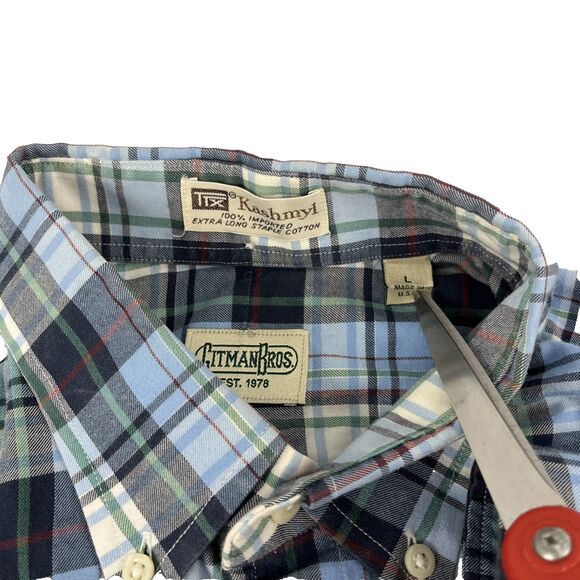 Mens Gitman Bros Long Sleeve Button Down Shirt Size Large Made In USA Kashmyl - Picture 2 of 6